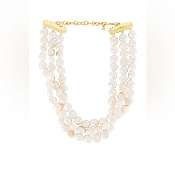 Cult Gaia Gold Pearl Choker Necklace - Picture 3 of 3
